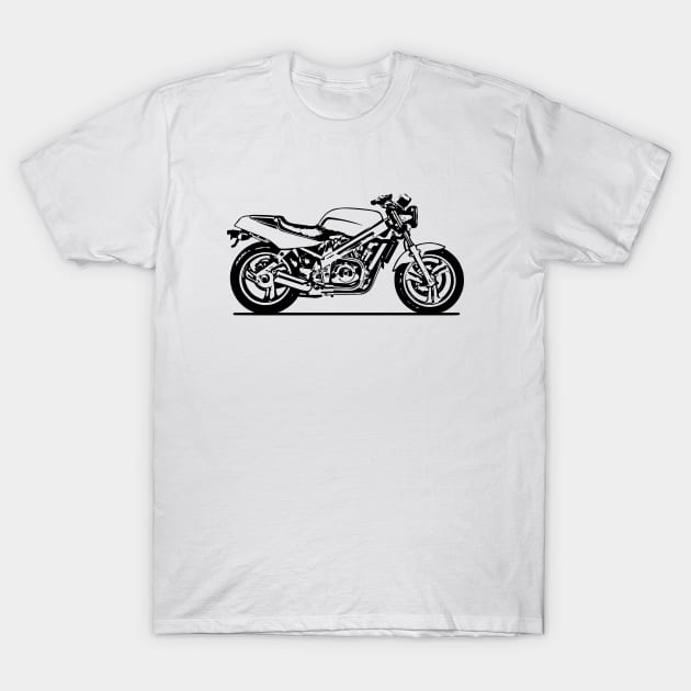 NT650 Hawk GT Motorcycle Sketch Art T-Shirt by DemangDesign